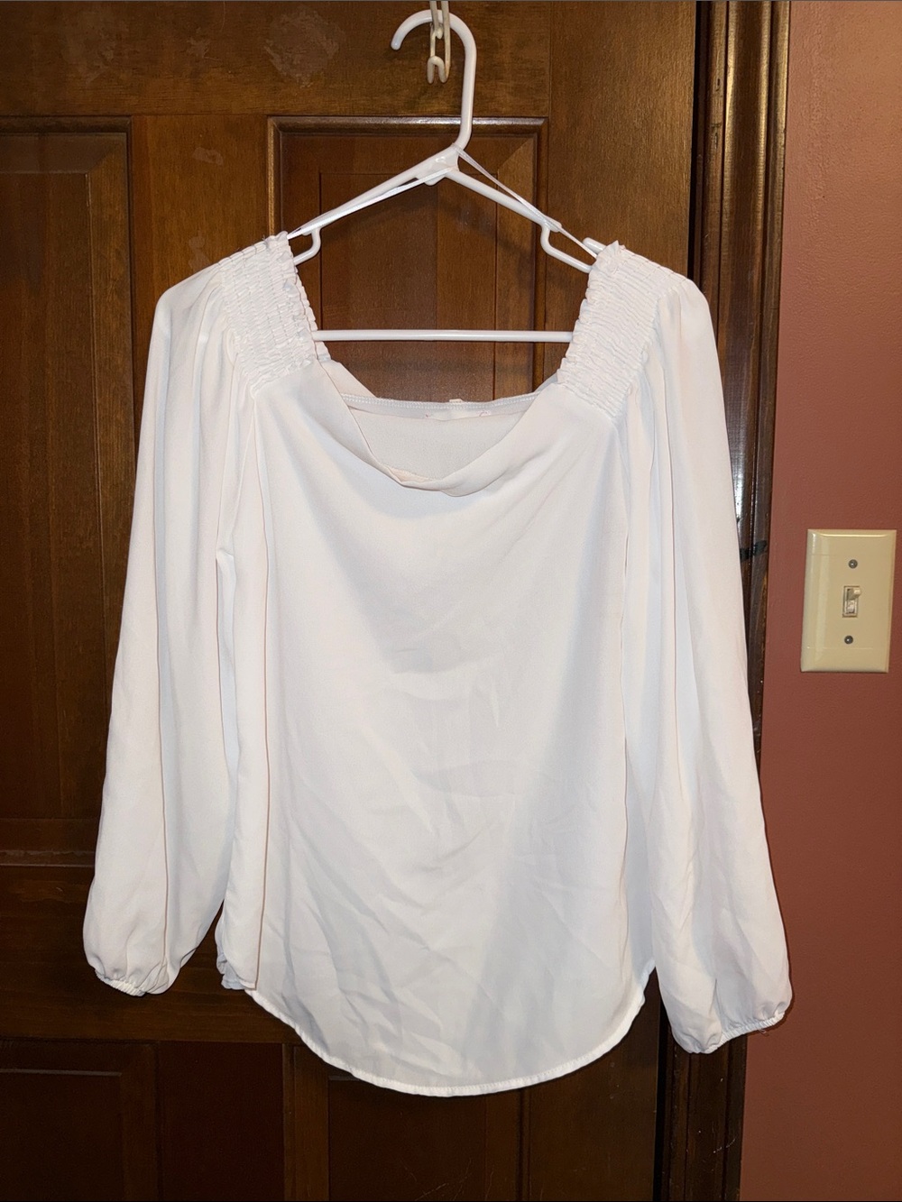 Eight Sixty White Off-Shoulder Peasant Blouse